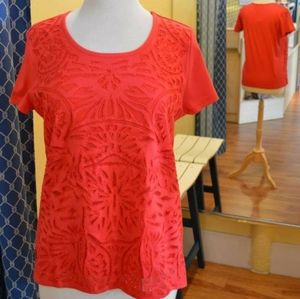 Red Cut Out detail Shirt